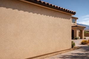 Desert home exterior stucco wall in Las Vegas Nevada