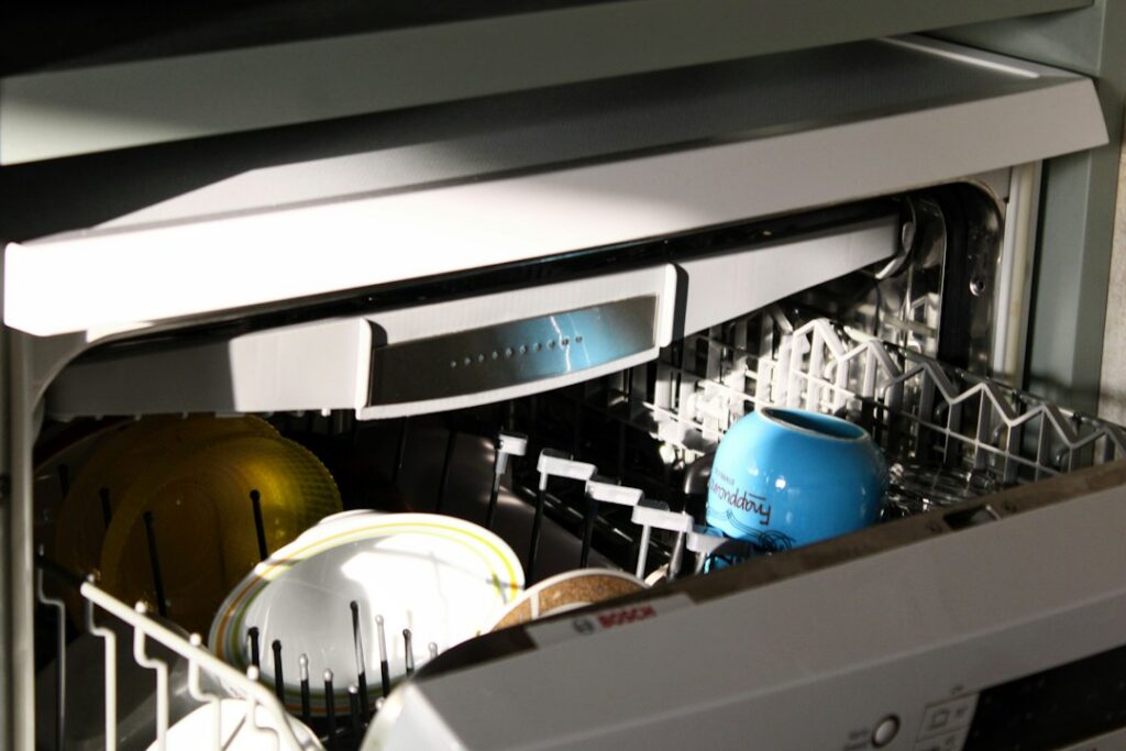 Dishwasher in kitchen after appliance leak water damage