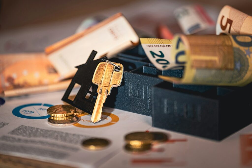 Home insurance paperwork for a water damage claim