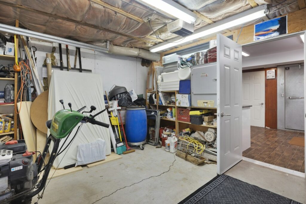 Garage area after a water heater leak in Las Vegas